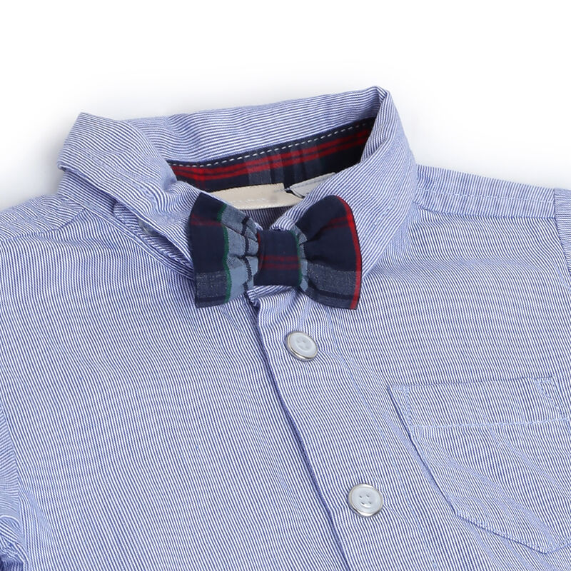 Boys Light Blue Solid Long Sleeve Shirt image number 2